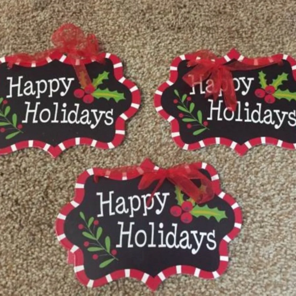 NEW bundle of 3 Happy Holidays Xmas ornaments